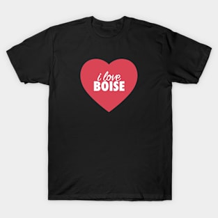 I Love Boise In Red Heart T-Shirt